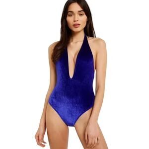 Urban Outfitters Out From Under Velvet Plunging One-Piece Swimsuit Small